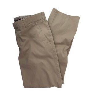 Meyer Roma Tan Khaki Stretch Cotton Flat Front Chino Pants Mens 36x35